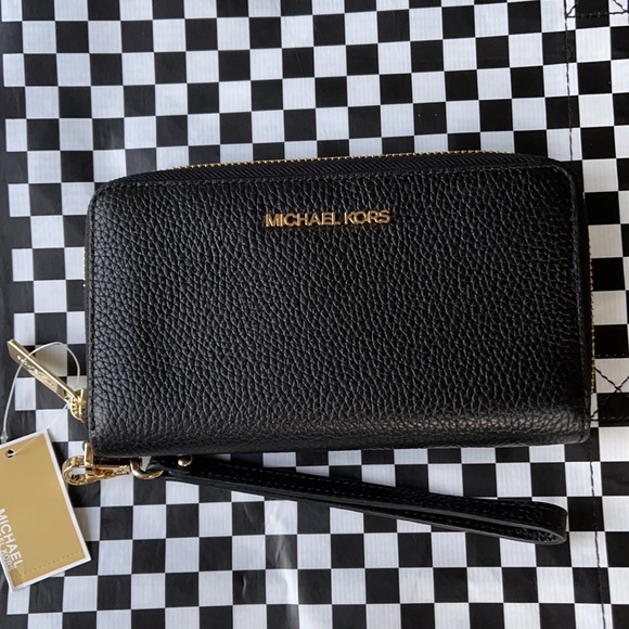 Michael Kors Jet Set Travel Lg Flat Multifunctional Phone Case-Wristlet-Wallet - Picture 1 of 16